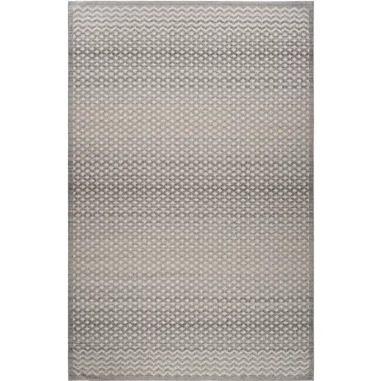 Gray and Beige Checkered Distressed Area Rug Photo 2