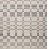 Photo of Gray and Beige Checkered Distressed Area Rug