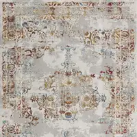 Photo of Gray and Beige Distressed Ornate Area Rug