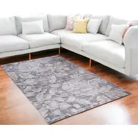 Photo of Gray and Beige Floral Area Rug