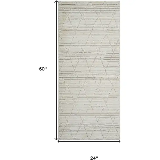 Gray and Beige Geometric Distressed Area Rug Photo 7