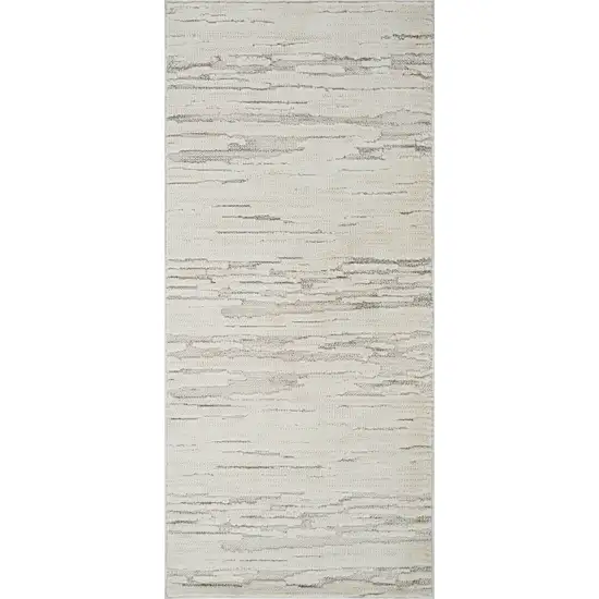 Gray and Beige Geometric Distressed Area Rug Photo 2