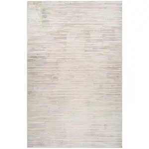 Photo of Gray and Beige Geometric Distressed Area Rug