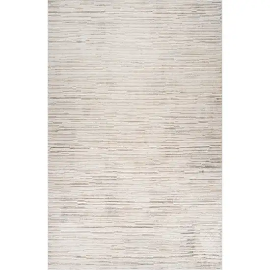 Gray and Beige Geometric Distressed Area Rug Photo 4