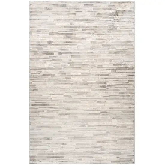 Gray and Beige Geometric Distressed Area Rug Photo 4