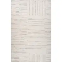 Photo of Gray and Beige Geometric Distressed Area Rug