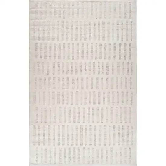 Gray and Beige Geometric Distressed Area Rug Photo 2