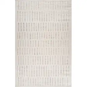 Photo of Gray and Beige Geometric Distressed Area Rug