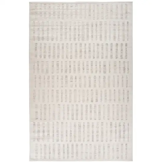 Gray and Beige Geometric Distressed Area Rug Photo 2