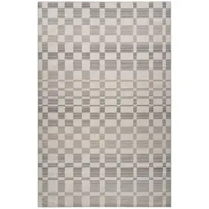 Photo of Gray and Beige Moroccan Distressed Area Rug