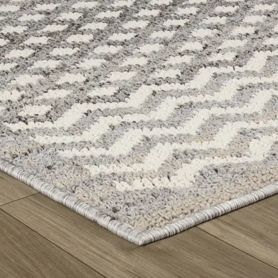 Gray and Beige Moroccan Distressed Area Rug Photo 4