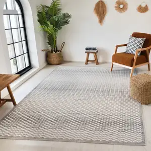 Photo of Gray and Beige Moroccan Distressed Area Rug