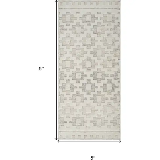 Gray and Beige Moroccan Distressed Area Rug Photo 3