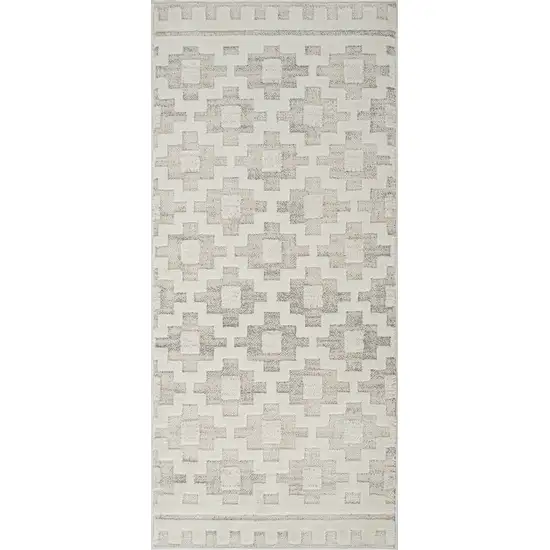 Gray and Beige Moroccan Distressed Area Rug Photo 2