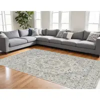 Photo of Gray and Beige Oriental Distressed Area Rug