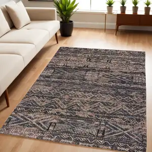 Photo of Gray and Beige Oriental Non Skid Area Rug