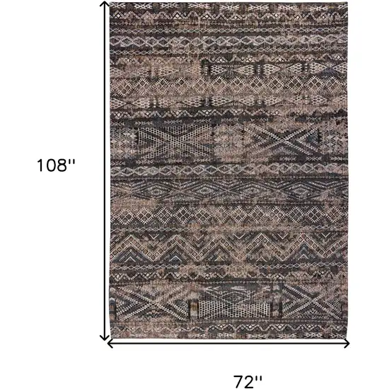 Gray and Beige Oriental Non Skid Area Rug Photo 3