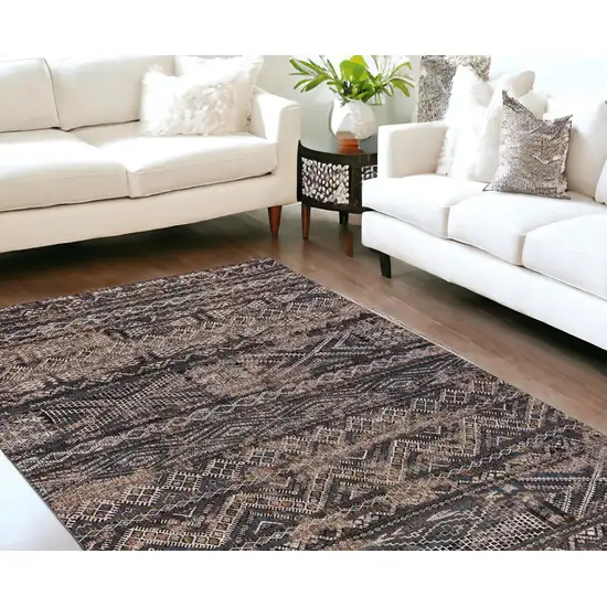 Gray and Beige Oriental Non Skid Area Rug Photo 1