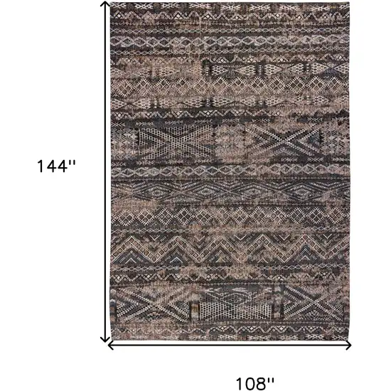 Gray and Beige Oriental Non Skid Area Rug Photo 3