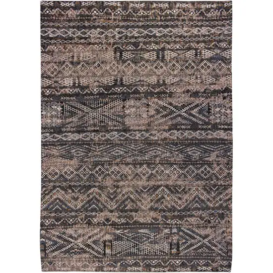 Gray and Beige Oriental Non Skid Area Rug Photo 2