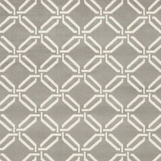 Gray and Beige Trellis Area Rug Photo 8