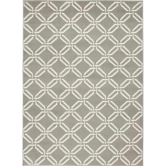 Gray and Beige Trellis Area Rug Photo 2