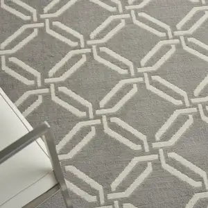 Photo of Gray and Beige Trellis Area Rug