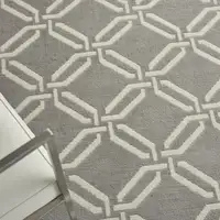 Photo of Gray and Beige Trellis Area Rug