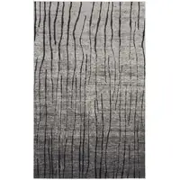 Photo of Gray and Black Abstract Power Loom Area Rug