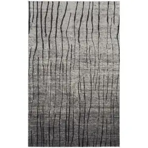 Photo of Gray and Black Abstract Power Loom Area Rug