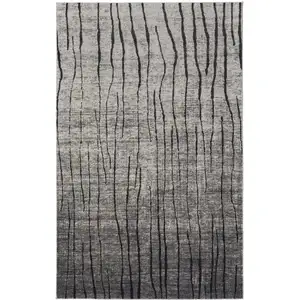 Photo of Gray and Black Abstract Power Loom Area Rug