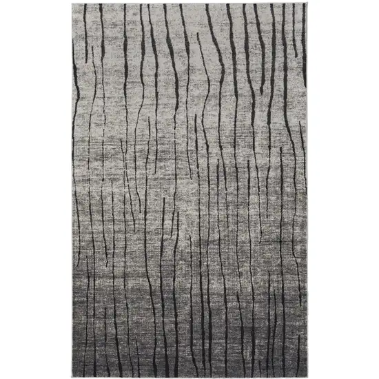 Gray and Black Abstract Power Loom Area Rug Photo 4