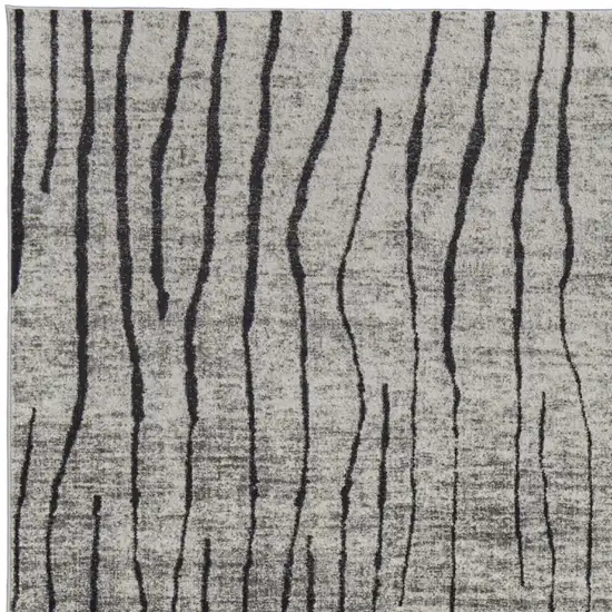 Gray and Black Abstract Power Loom Area Rug Photo 4