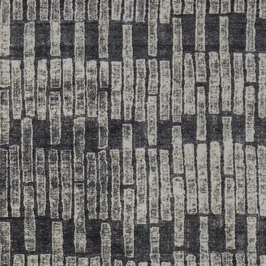 Gray and Black Geometric Power Loom Worn Faded Area Rug Photo 6