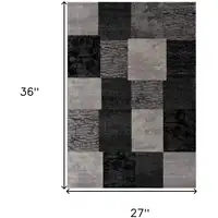 Photo of Gray and Black Geometric Washable Non Skid Area Rug