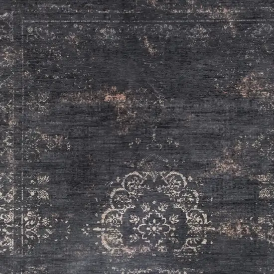 Gray and Black Medallion Non Skid Area Rug Photo 5