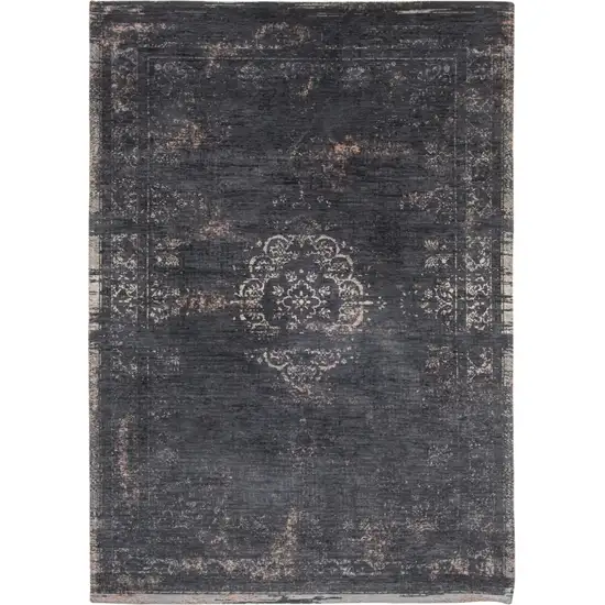 Gray and Black Medallion Non Skid Area Rug Photo 6