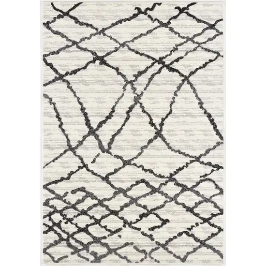 Gray And Black Modern Abstract Area Rug Photo 5