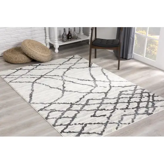 Gray and Black Modern Abstract Area Rug Photo 7