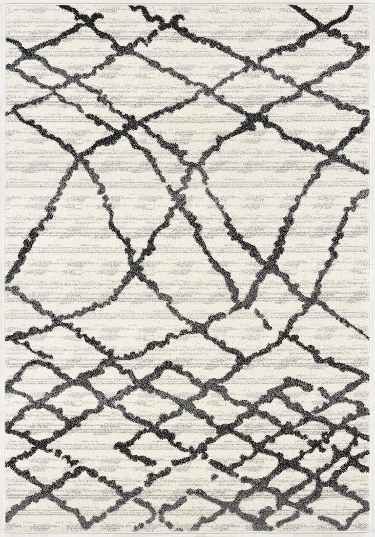 Gray and Black Modern Abstract Area Rug Photo 4