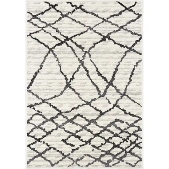 Gray and Black Modern Abstract Area Rug Photo 3
