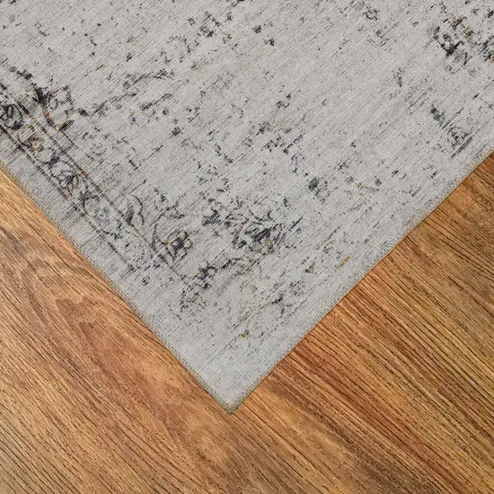 Gray and Black Oriental Power Loom Distressed Area Rug Photo 7