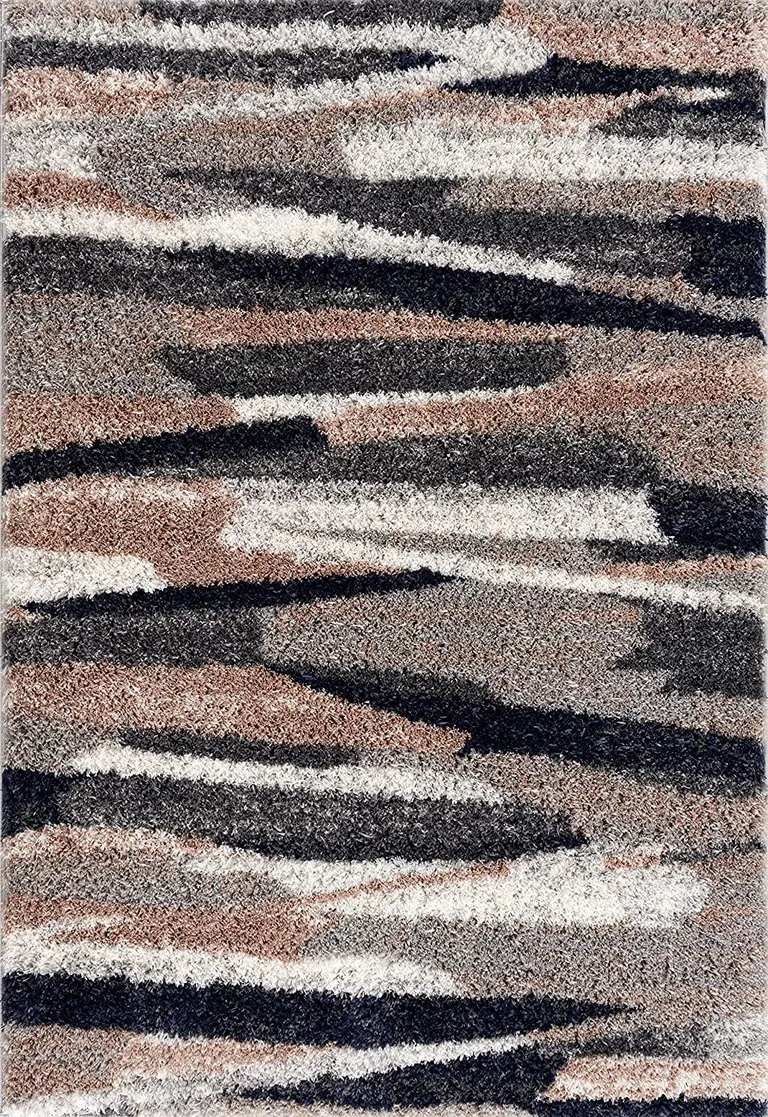 Gray and Black Strokes Area Rug Photo 1