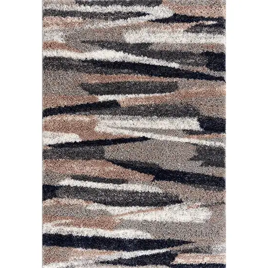 Gray and Black Strokes Area Rug Photo 1