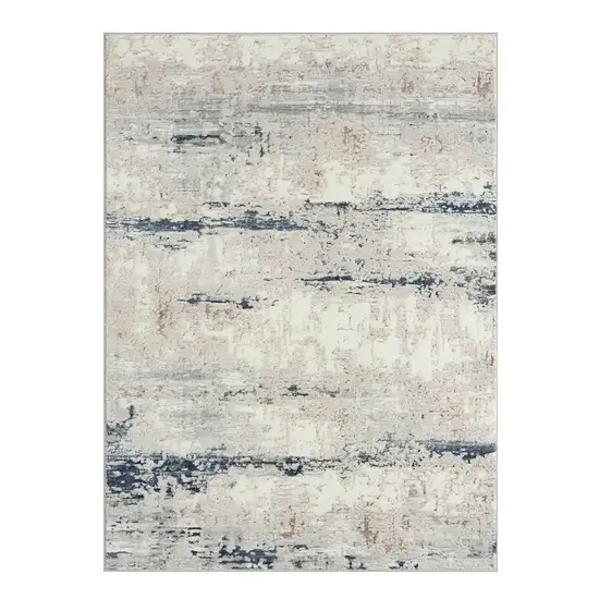 Gray and Blue Abstract Area Rug Photo 2