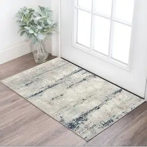 Photo of Gray and Blue Abstract Area Rug