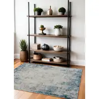 Photo of Gray and Blue Abstract Area Rug