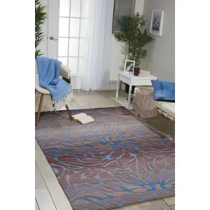 Photo of Gray and Blue Abstract Area Rug