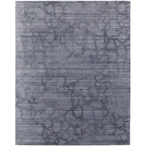 Photo of Gray and Blue Abstract Hand Woven Area Rug