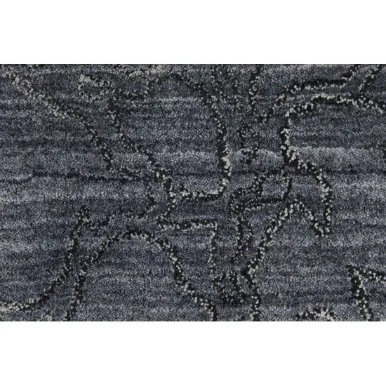 Gray and Blue Abstract Hand Woven Area Rug Photo 9